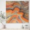 Designart - Abstract Gilded Orange Waves - Contemporary Gallery-wrapped Canvas